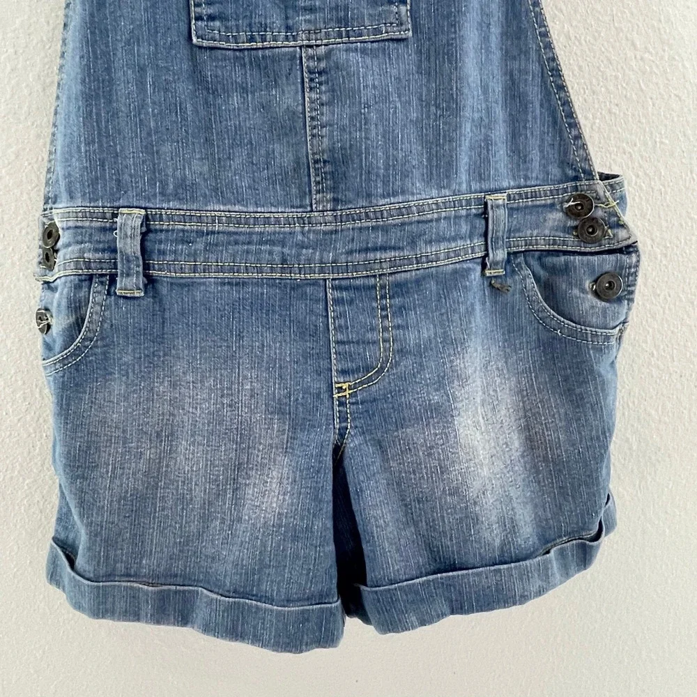 Y2K Denim Shortalls Overalls Jumper Womens S Festival Coquette Jean Casual Boho - Picture 3 of 8